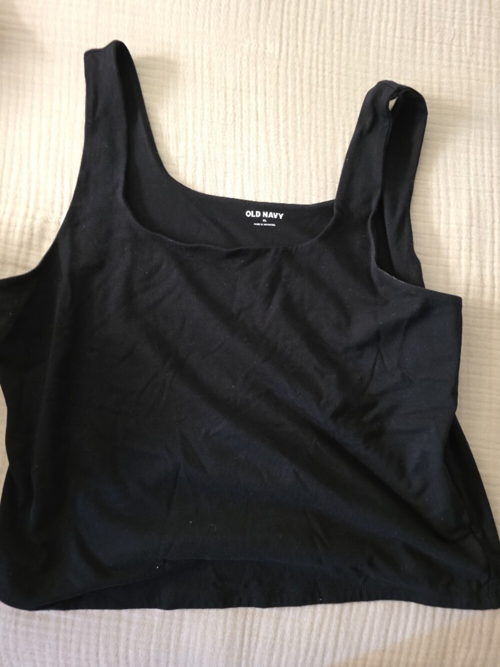 Old Navy Black Scoop Neck Cropped Tank Top
